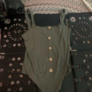 Olive green body suit